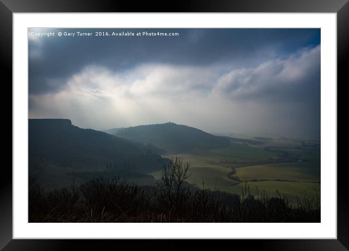 Sutton Bank Mist - Colour Framed Mounted Print by Gary Turner