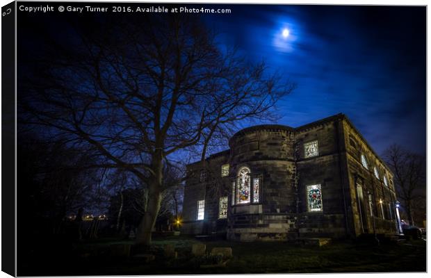 St Matthews by night - Colour Canvas Print by Gary Turner