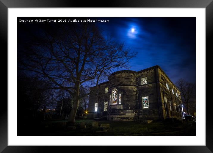 St Matthews by night - Colour Framed Mounted Print by Gary Turner