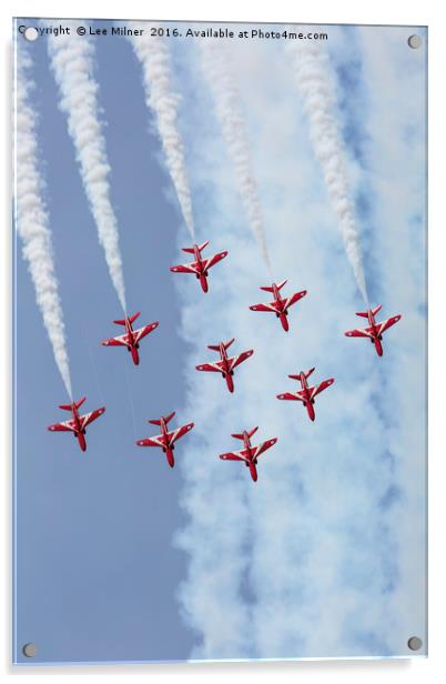 Red arrows Displaying  Acrylic by Lee Milner