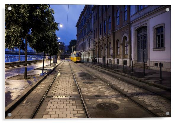 City tram Acrylic by Dave Wragg