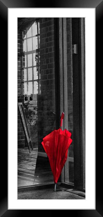 Red Umbrella Framed Mounted Print by HELEN PARKER