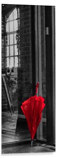 Red Umbrella Acrylic by HELEN PARKER