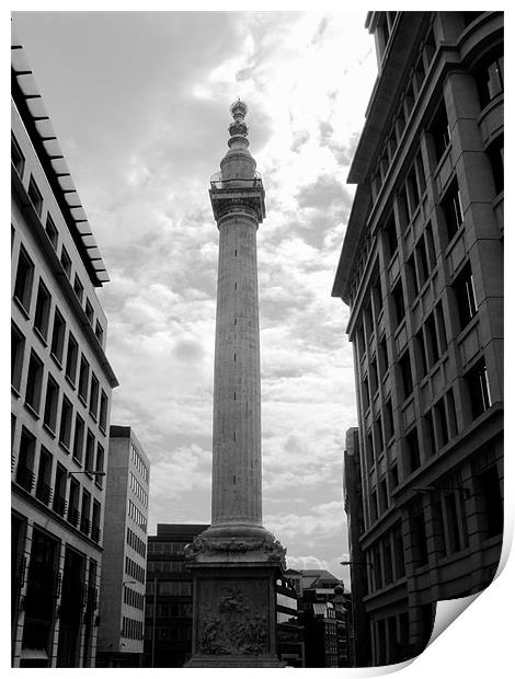 The Monument in London in Black and White Print by Chris Day