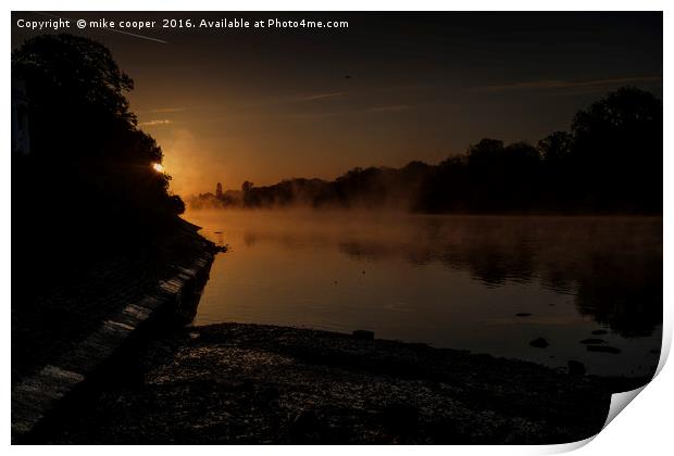river sunrise Print by mike cooper
