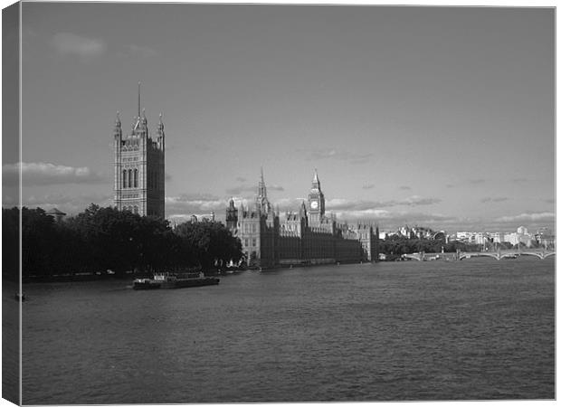 Palace of Westminster in Black and White Canvas Print by Chris Day