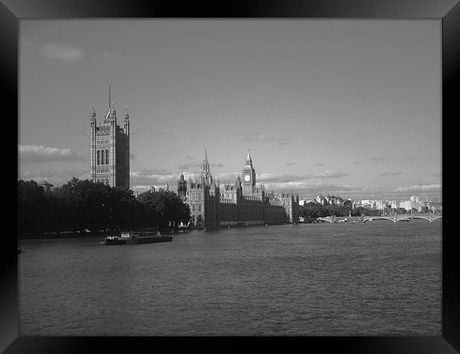 Palace of Westminster in Black and White Framed Print by Chris Day