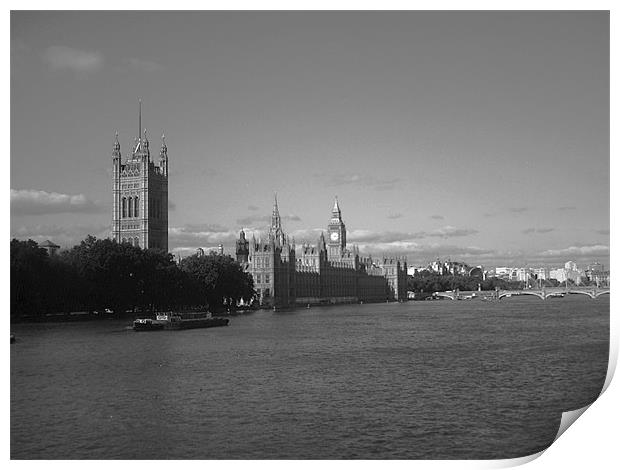 Palace of Westminster in Black and White Print by Chris Day