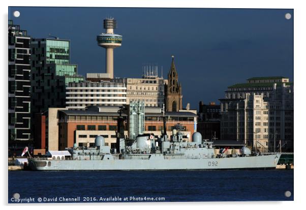  HMS Liverpools Final Visit To Liverpool  Acrylic by David Chennell