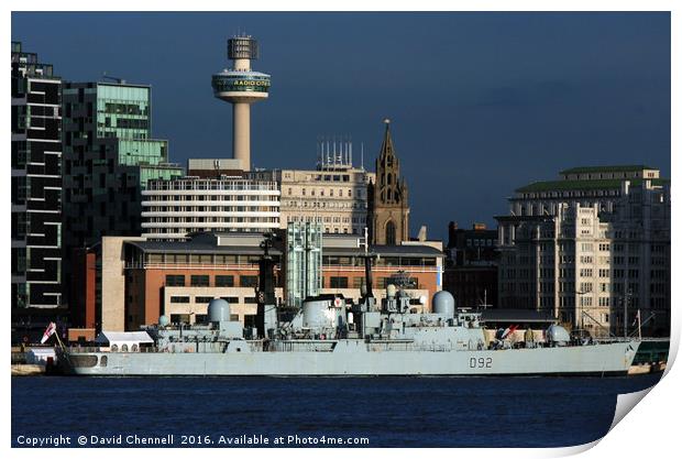  HMS Liverpools Final Visit To Liverpool  Print by David Chennell