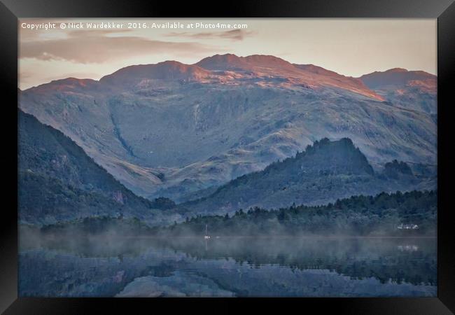 Morning mist at the Lake District Framed Print by Nick Wardekker