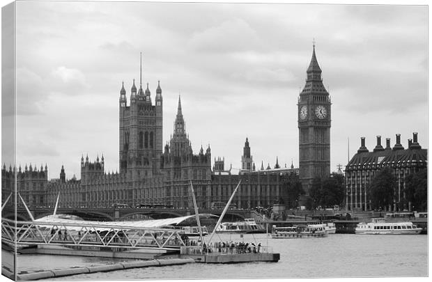 Palace of Westminster in Black and White Canvas Print by Chris Day