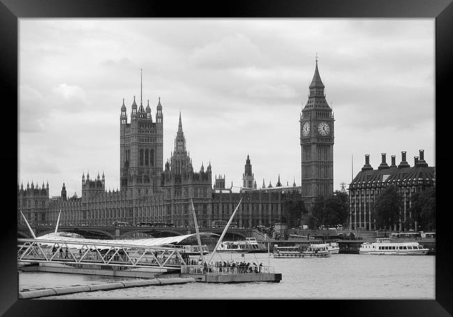 Palace of Westminster in Black and White Framed Print by Chris Day