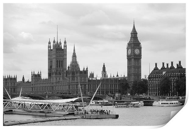 Palace of Westminster in Black and White Print by Chris Day