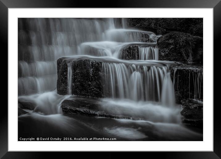 Waterfall at Lumsdale Framed Mounted Print by David Oxtaby  ARPS