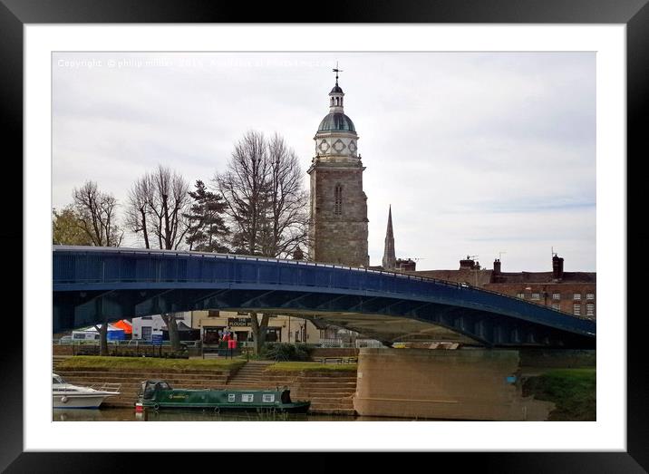 Upton On Severn Bridge Framed Mounted Print by philip milner