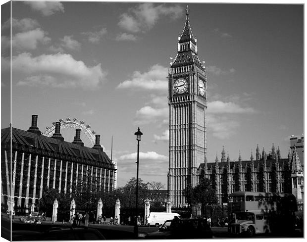 Parliament Square in Black and White Canvas Print by Chris Day