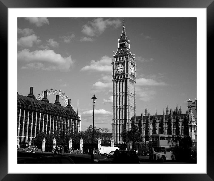 Parliament Square in Black and White Framed Mounted Print by Chris Day