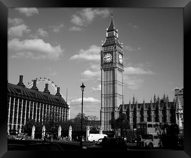 Parliament Square in Black and White Framed Print by Chris Day