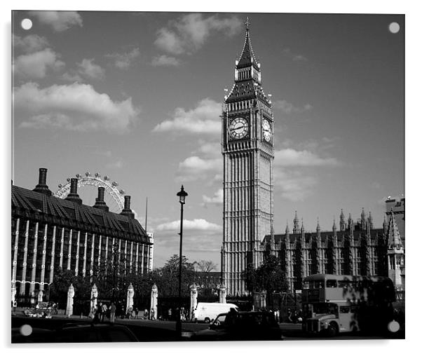 Parliament Square in Black and White Acrylic by Chris Day