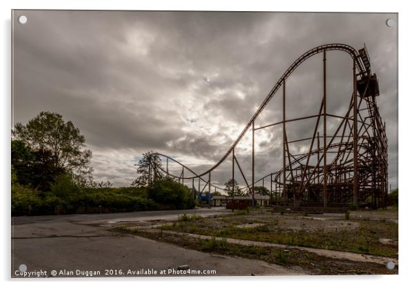 Abandoned Theme Park Acrylic by Alan Duggan