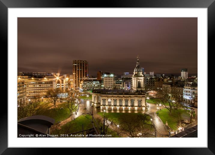Birmingham Cathedral CityScape Framed Mounted Print by Alan Duggan