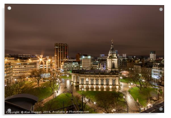 Birmingham Cathedral CityScape Acrylic by Alan Duggan