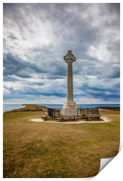 Tennyson Down Monument Print by Wight Landscapes