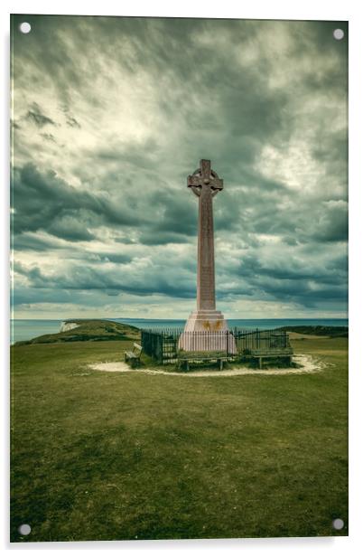 Tennyson Monument IOW Acrylic by Wight Landscapes