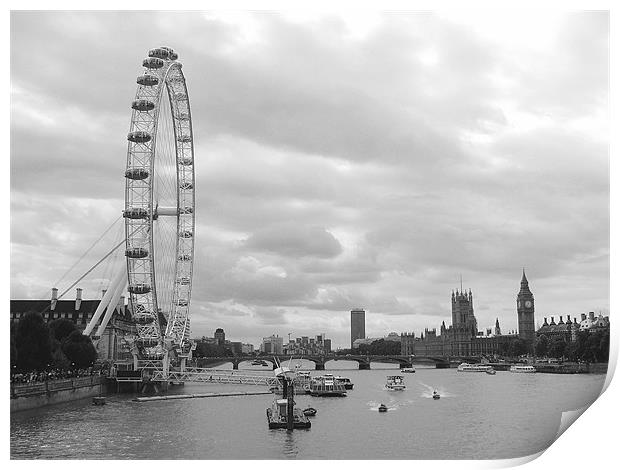 Westminster Reach in Black and White Print by Chris Day