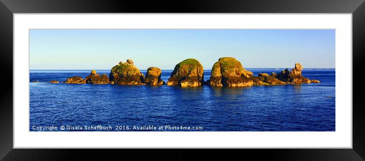 Stones in Sunset Light Framed Mounted Print by Gisela Scheffbuch