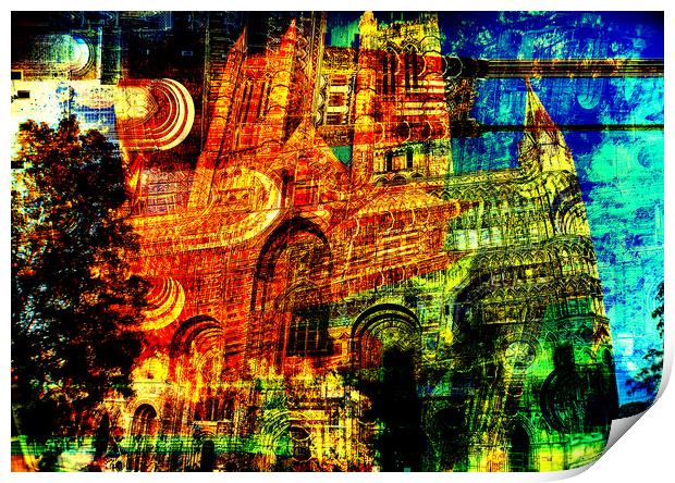 Cathedral in colours Print by Jon Fixter