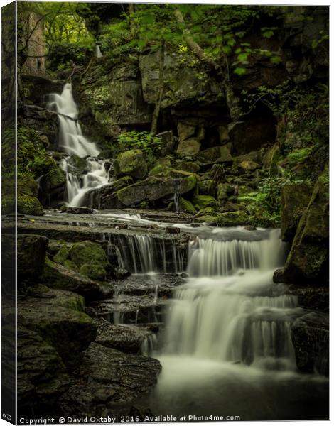 Waterfalls at Lumsdale Canvas Print by David Oxtaby  ARPS