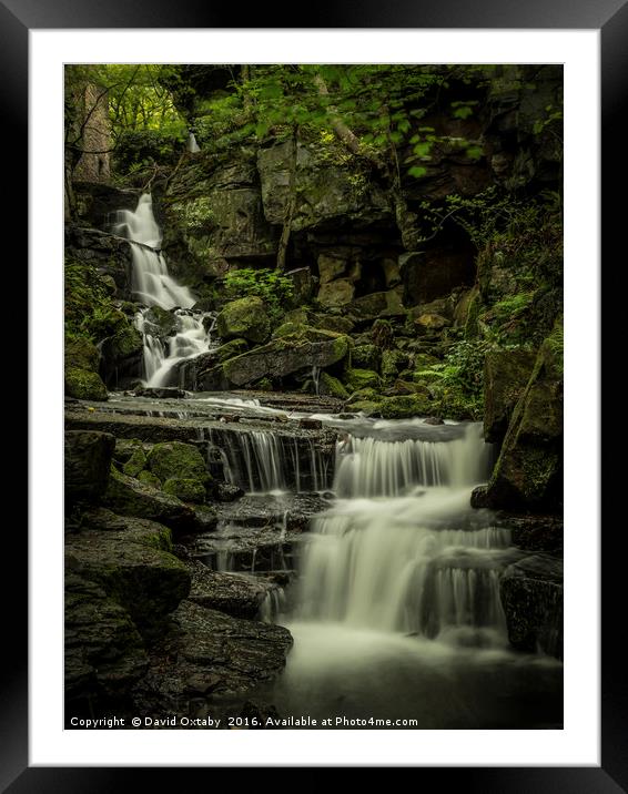 Waterfalls at Lumsdale Framed Mounted Print by David Oxtaby  ARPS