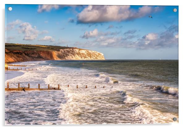 Yaverland Beach Acrylic by Wight Landscapes