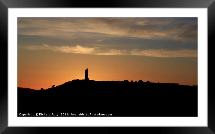 Castle Hill Sunset Framed Mounted Print by Richard Auty