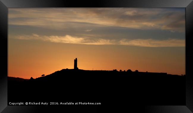 Castle Hill Sunset Framed Print by Richard Auty