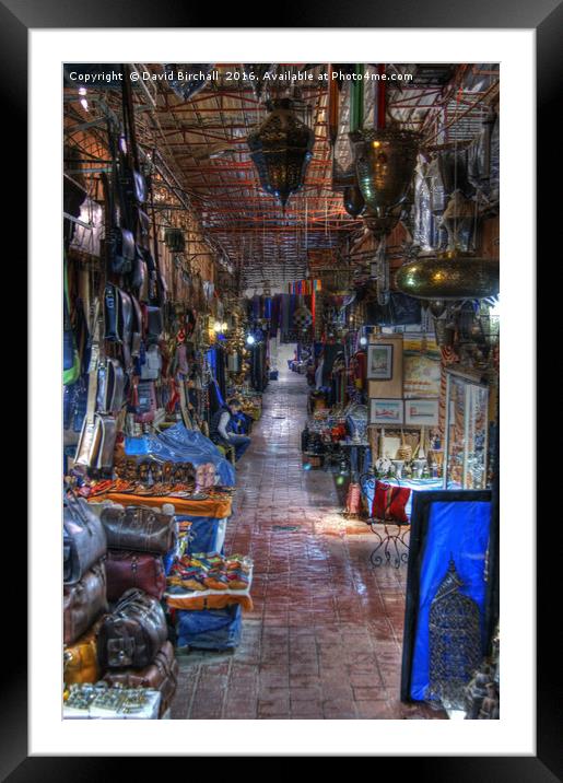 Moroccan Souk in Marrakech Framed Mounted Print by David Birchall