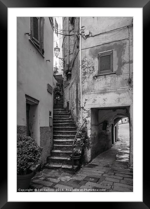 Vicolo della Valle, Riomaggiore Framed Mounted Print by Ian Collins