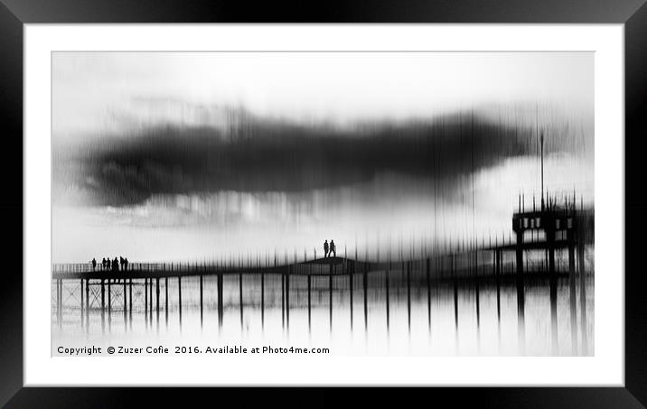 A Walk On The Pier Framed Mounted Print by Zuzer Cofie