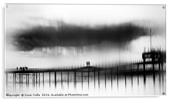 A Walk On The Pier Acrylic by Zuzer Cofie