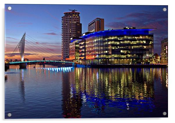 Salford Quays Media City Acrylic by Andy Smith