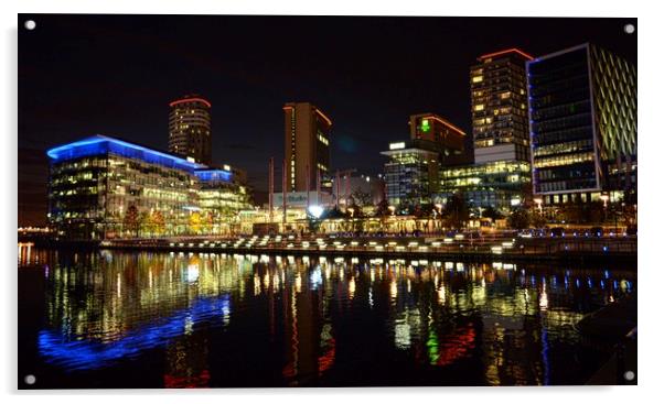 Salford Quays Media City Acrylic by Andy Smith