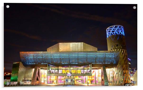 The Lowry Theatre at Salford Quays Acrylic by Andy Smith