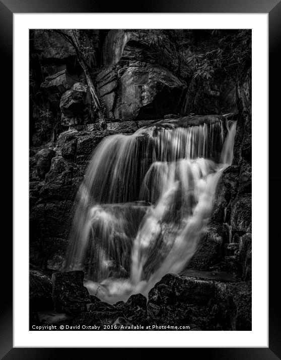 Waterfall Mono Framed Mounted Print by David Oxtaby  ARPS