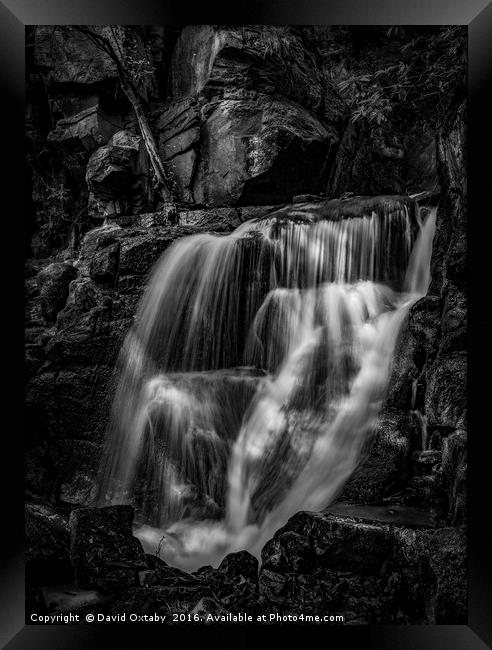 Waterfall Mono Framed Print by David Oxtaby  ARPS