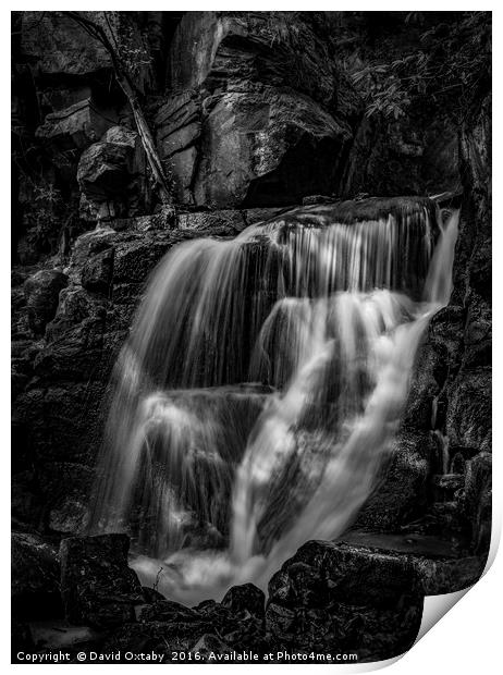 Waterfall Mono Print by David Oxtaby  ARPS