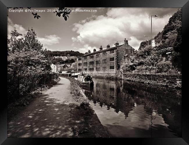 canal at hebden bridge Framed Print by Derrick Fox Lomax