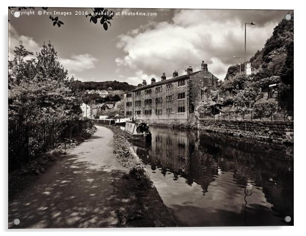 canal at hebden bridge Acrylic by Derrick Fox Lomax