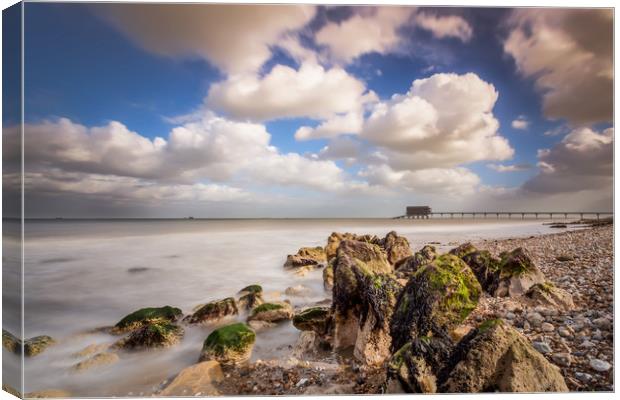 Bembridge Beach and Pier Canvas Print by Wight Landscapes